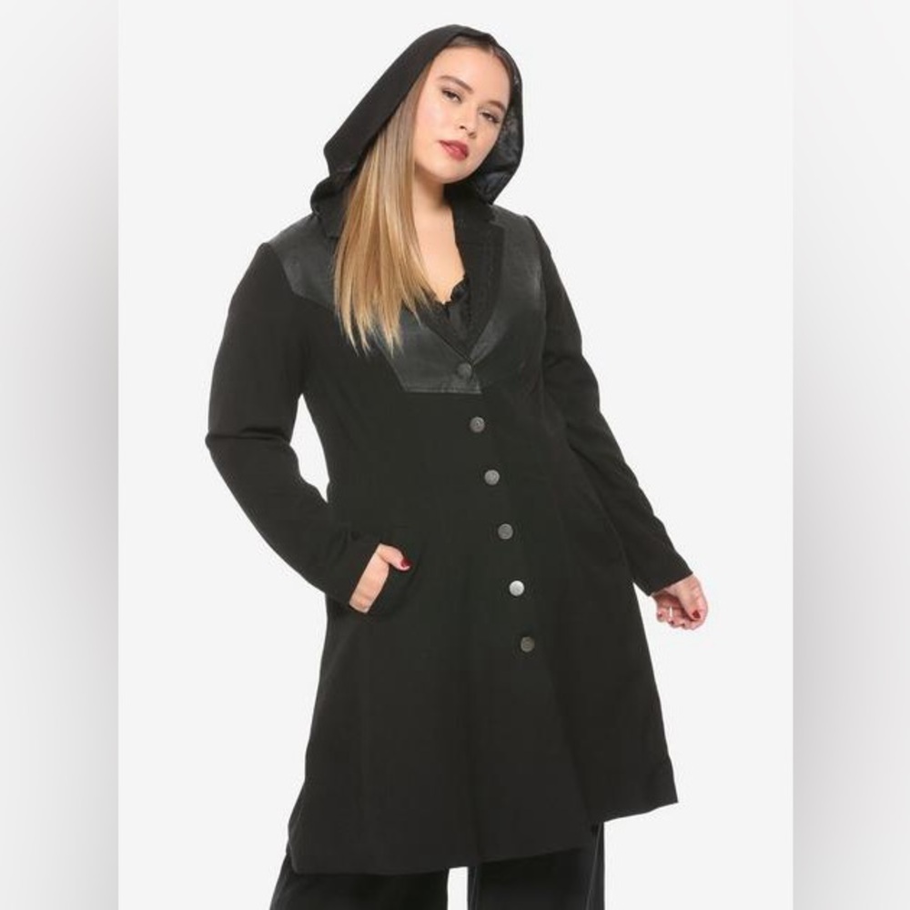 Warner Bros. Black Hooded Trench Coat